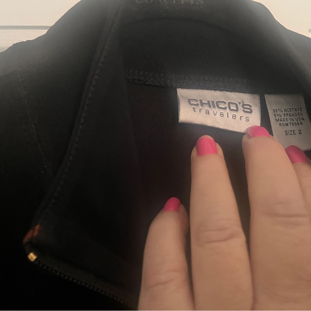2 Chico's Traveler’s Elegant Black Jackets - Short and Long - Picture 4 of 5